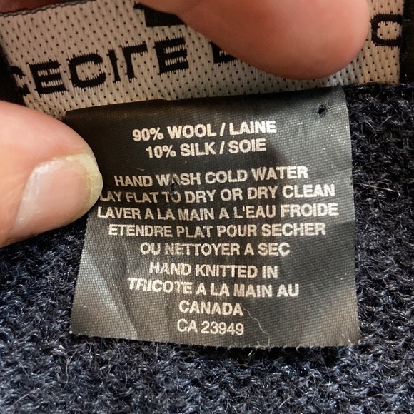 Cecile Benac M Black Wool/Silk Blend Open Front Cardigan - Picture 9 of 9